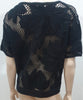 ISABEL MARANT ETOILE Black Cotton Floral Sheer Net Short Sleeve Blouse Top S