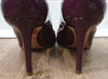 CHRISTIAN DIOR Burgundy Leather Patent Stiletto Heel Court Shoes Pumps 39 UK6