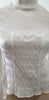 DONNA IDA Winter White Cotton High Neck Pleated Crinkle Fabric Fitted Blouse Top