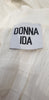 DONNA IDA Winter White Cotton High Neck Pleated Crinkle Fabric Fitted Blouse Top