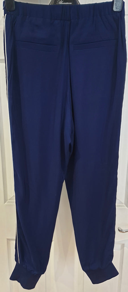 TWINSET MILANO Royal Blue Elastic Hemline Crop Capri Trousers Pants IT42 UK10