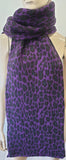 CHRISTOPHER KANE Purple Cashmere Multi Colour Leopard Animal Pattern Shawl Scarf