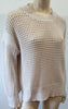 AGNONA Cream Cashmere Round Neck Long Sleeve Loose Knit Jumper Sweater Top