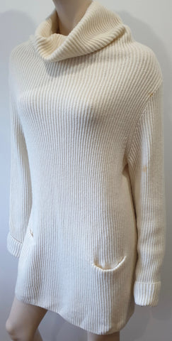 ZARA Women's Cream Round Neck Long Sleeve Chunky Knit Jumper Sweater Top M