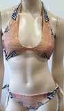 MARA HOFFMAN Multi Colour Printed 2PC Swimwear Halter Neck Bikini Top & Briefs