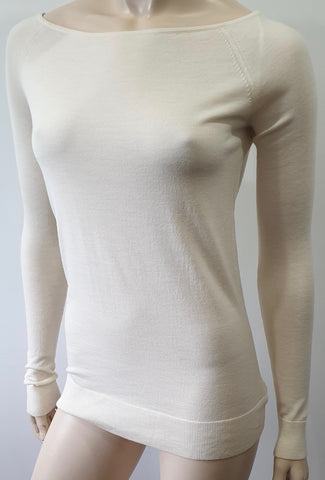 BARBARA BUI Black 100% Merino Wool Chiffon Detail Long Sleeve Jumper Sweater Top M