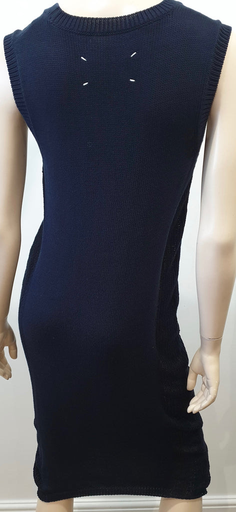 MAISON MARTIN MARGIELA Navy Blue 2PC Knitwear Jumper Dress & Cardigan Suit S/M