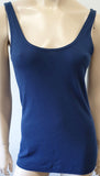 VINCE Blue Scoop Neckline Cotton Modal Sleeveless Vest Tank T-Shirt Tee Top M
