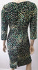 FARHI BY NICOLE FARHI Green White Black Animal Print Ruched Pencil Dress UK10