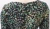 FARHI BY NICOLE FARHI Green White Black Animal Print Ruched Pencil Dress UK10