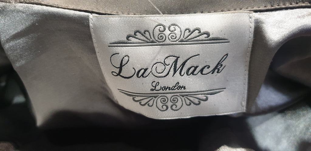 LA MACK LONDON Dark Grey Hooded Jewelled Fastened Belted Trench Coat Mac 10