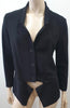 MARITHE FRANCOIS GIRBAUD Black Collared V Neck Stretch Fabric Blazer Jacket UK14