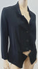 MARITHE FRANCOIS GIRBAUD Black Collared V Neck Stretch Fabric Blazer Jacket UK14