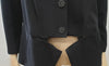 MARITHE FRANCOIS GIRBAUD Black Collared V Neck Stretch Fabric Blazer Jacket UK14