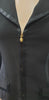 GUCCI Black Silk Blend Collared Gold Tone GG Zip Front Blazer Jacket Top I40 UK8