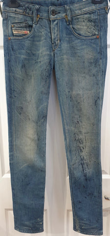 EVE DENIM Blue Cotton Stretch Denim THE SILVER BULLET Slim Leg Jeans Pants 27