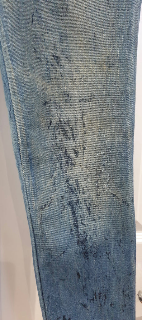 DIESEL Pale Blue CLUSH Cotton Blend Distressed Faded Slim Skinny Jeans W27 L30