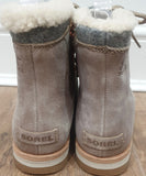 SOREL Beige Suede Grey & Cream Fabric Panel Rubber Sole Ankle Boots UK7.5 NEW!