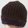 MISSONI Brown 100% Wool Ribbed Multi Colour Trim Winter Beanie Hat One Size