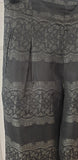 GANNI Charcoal Grey Silver Metallic Floral Stitch Wide Crop Trousers Pants NEW!