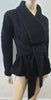 ALLEGRA HICKS Black Wool Large Collar Wide Belted Silk Lined Blazer Jacket UK10