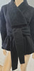 ALLEGRA HICKS Black Wool Large Collar Wide Belted Silk Lined Blazer Jacket UK10