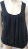 NICOLE FARHI Black Linen Cotton Sleeveless Elasticated Hemline Cami Camisole Top