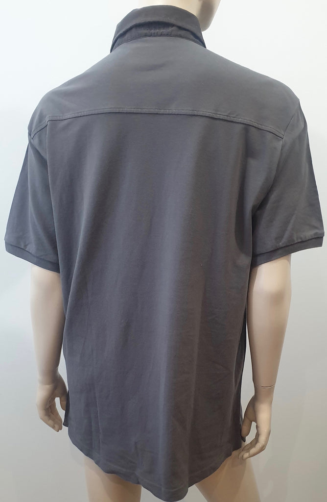 HACKETT Menswear Grey Slim Fit Cotton Collared Short Sleeve Polo T-Shirt Top XL