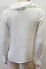 FRAME White Button V Neck Ruffle Collar Front Long Sleeve Blouse Shirt Top XS