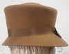 WALTER WRIGHT Caramel Brown Wool Felt Ribbon Bow Formal Pillar Box Hat NEW!