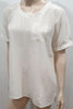 PURE COLLECTION Cream Sheer Silk Round Neck Short Sleeve Blouse Shirt Top UK14