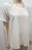 PURE COLLECTION Cream Sheer Silk Round Neck Short Sleeve Blouse Shirt Top UK14