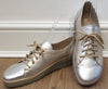 B.A.R Women's Silver Gold Matt Leather Lace Up Rubber Sole Sneakers Trainers UK6