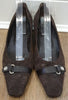 BRUNO MAGLI Brown Suede Square Toe Slip On Low Block Heel Court Shoes 39 UK6