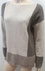 VINCE Beige Brown & Grey Colour Block Cashmere Blend Knit Jumper Sweater Top S