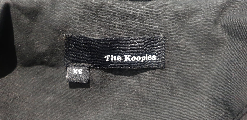 THE KOOPLES Black Cotton Blend Silver Tone Zipper Detail Casual Biker Jacket XS