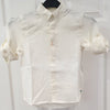 MARIE CHANTAL Junior Boys Cream Linen Collared Adjustable Sleeve Shirt 6Y BNWT