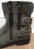 GIUSEPPE ZANOTTI Army Green Fabric Dual Zip Buckle Fasten Ankle Boots UK7 NEW!