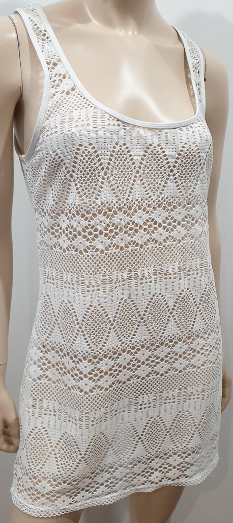 RALPH LAUREN COLLECTION White Scoop Neck Perforated Sleeveless Cami Vest Top M