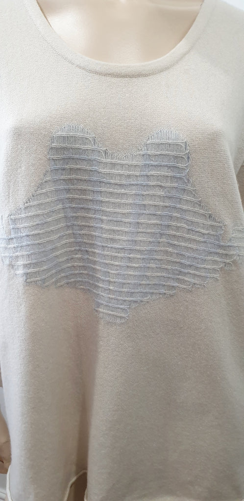 BAMFORD ENGLAND Cream Cashmere Wide Slouchy Knit Jumper Sweater Top XS