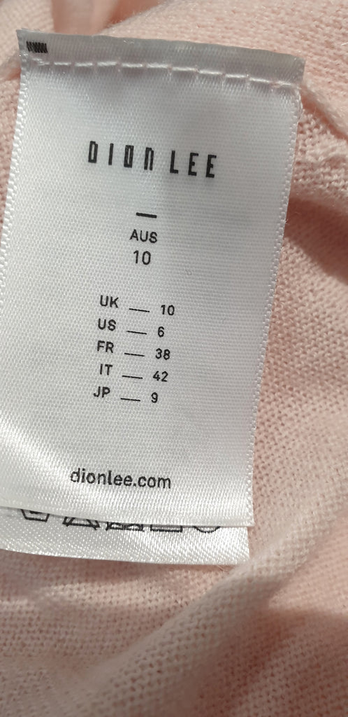 DION LEE Baby Pink Merino Wool Draped Open Rear Knitwear Jumper Tank Top UK10