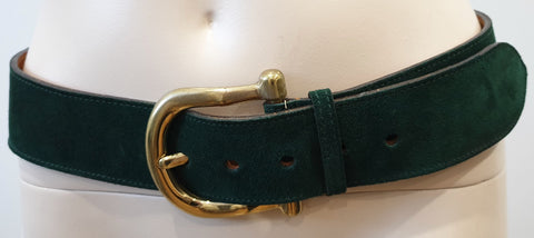 MARNI Made In Italy Designer Women's Camel Tan Leather Buckle Detail Belt M