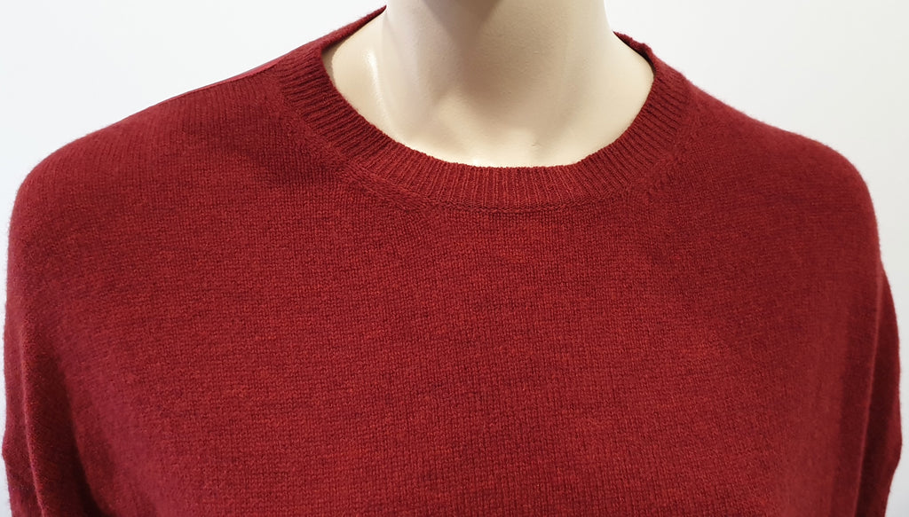 HAIDER ACKERMANN Burgundy Red Wool Cashmere Silk Oversized Jumper Sweater