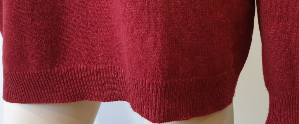 HAIDER ACKERMANN Burgundy Red Wool Cashmere Silk Oversized Jumper Sweater