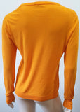 ACNE Orange 100% Cotton Round Neck Long Sleeve Fine Knit Jumper Sweater Top S