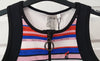 PE NATION Multi Colour OFF THE HOOK Stripe Zip Front One Piece Swimsuit BNWT