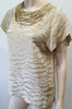 3.1 PHILLIP LIM Gold Silk Blend Metallic Short Sleeve Evening Party Blouse Top 4