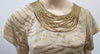 3.1 PHILLIP LIM Gold Silk Blend Metallic Short Sleeve Evening Party Blouse Top 4