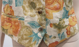 MULBERRY England Beige Linen Multicolour Floral Sleeveless Waistcoat Top UK12