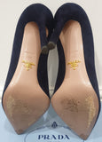 PRADA MILANO Midnight Navy Blue Suede Pointed Toe Stiletto Pumps Court Shoes UK5